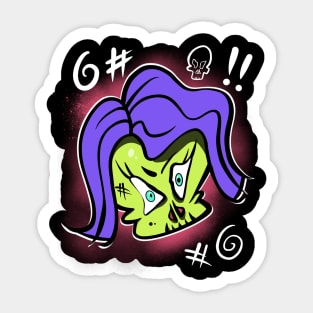 Baby green skull Sticker